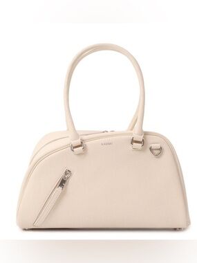 Burberry Cream Pebbled Leather Satchel